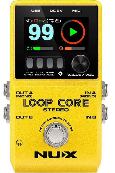 PEDALE LOOPER ET BOITE A RYTHMES STEREO NUX LOOPCORE STEREO