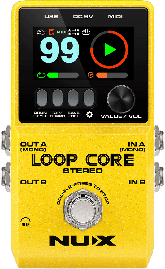 PEDALE LOOPER ET BOITE A RYTHMES STEREO NUX LOOPCORE STEREO