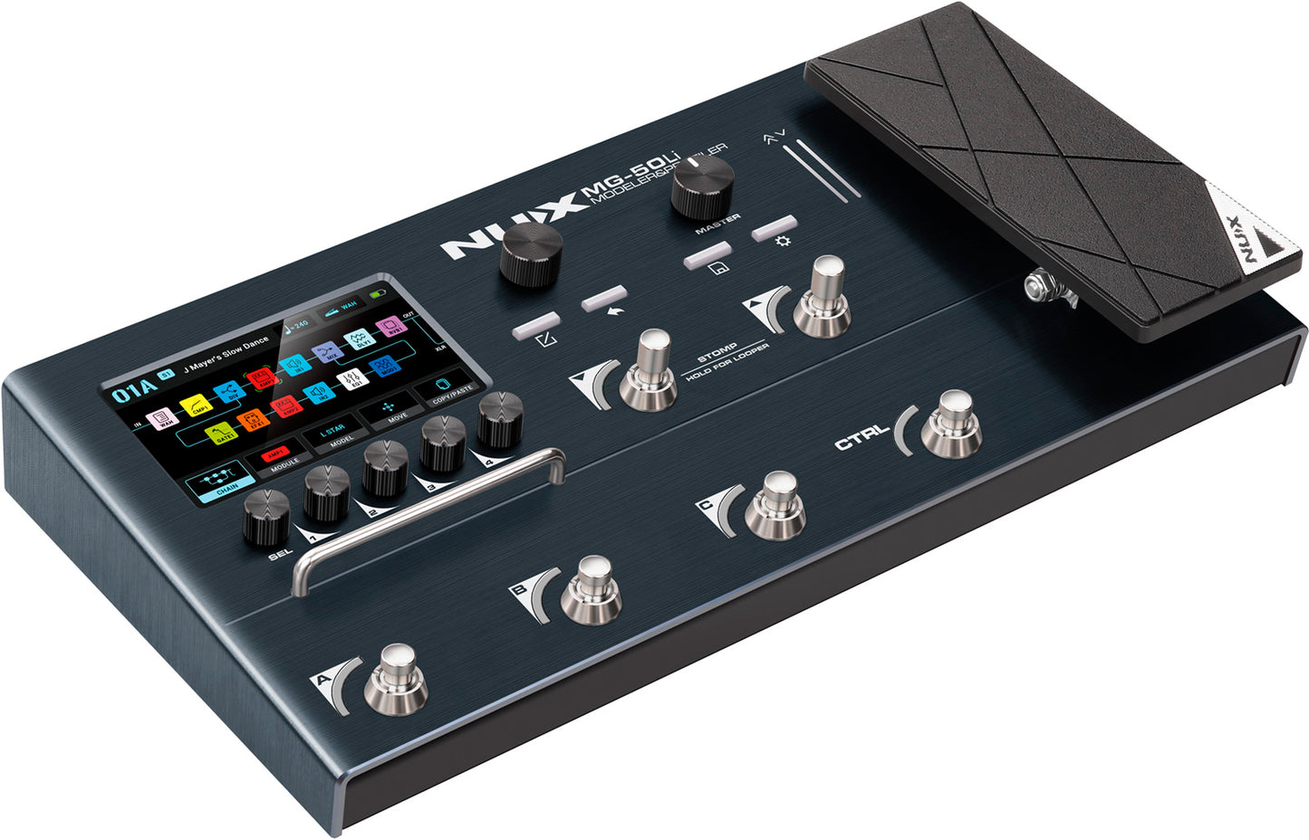 MIULTI-EFFETS - MODELISEUR GUITARE ET BASS NUX MG50LI DARK BLUE