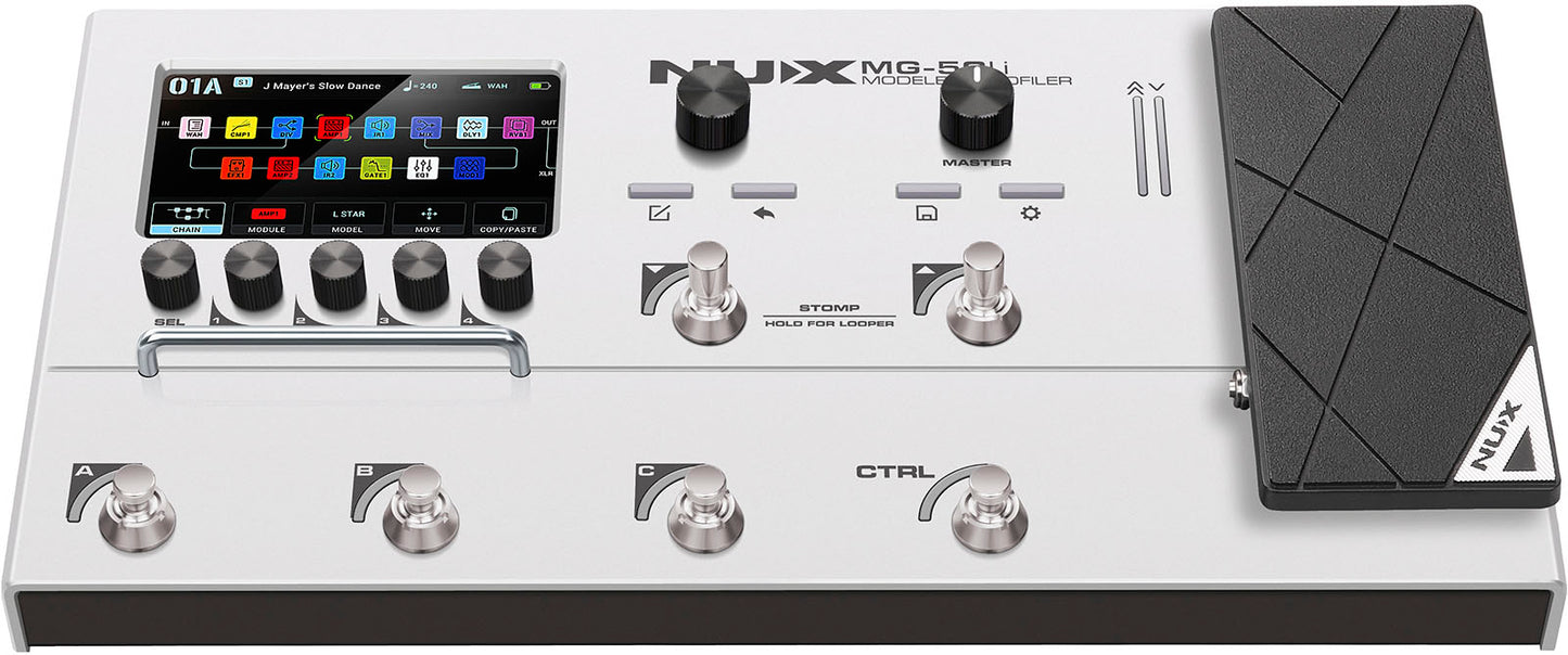 Multi-effets / Modéliseur guitare & basse (White) NUX MG50LI-WH