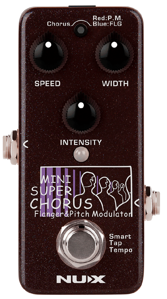 PEDALE CHORUS FLANGER NUMERIQUE - TAPE TEMPO NUX MINI SUPER CHORUS