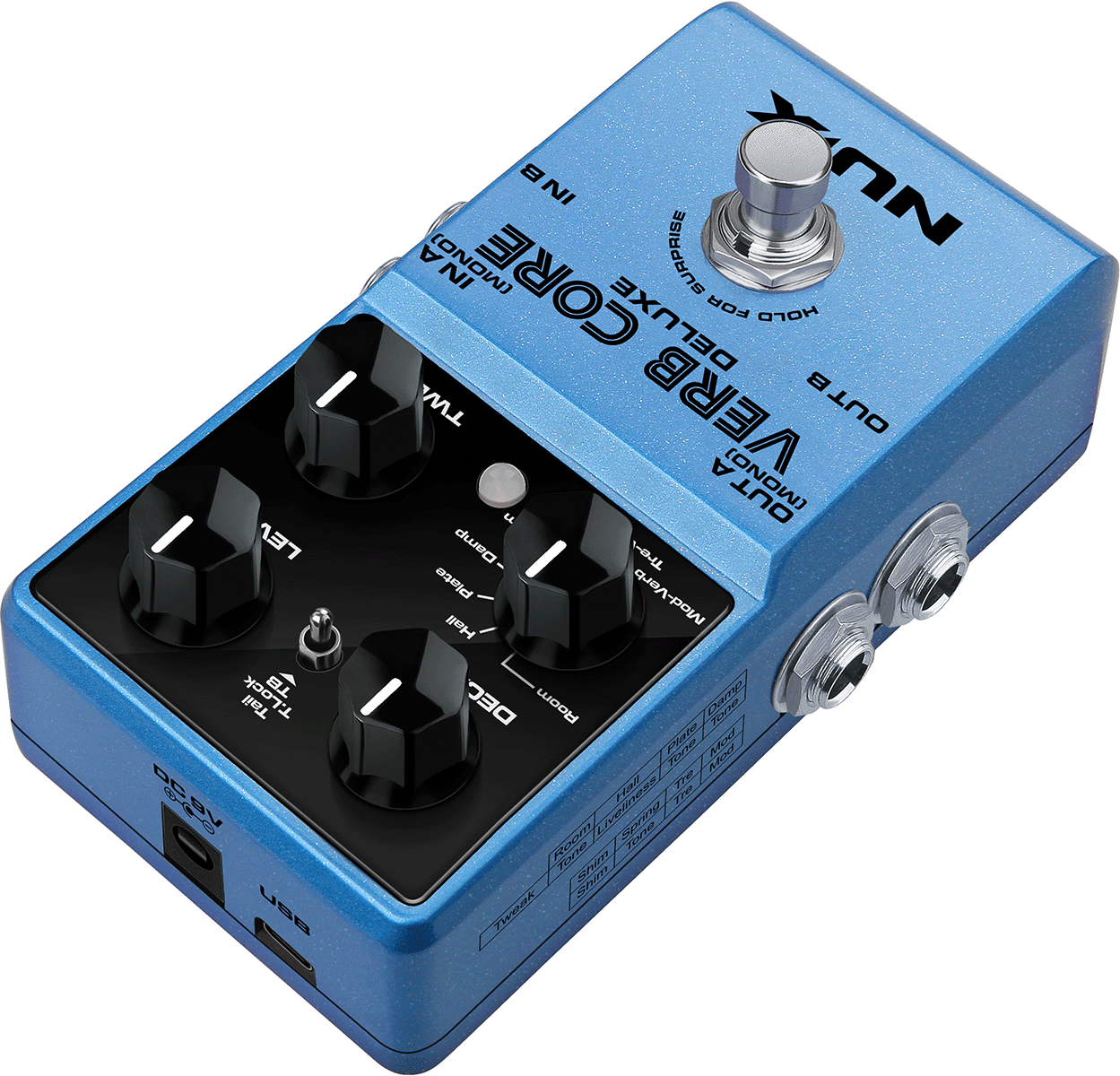 PEDALE  REVERB NUMERIQUE 8 MODES NUX VERB CORE DLX