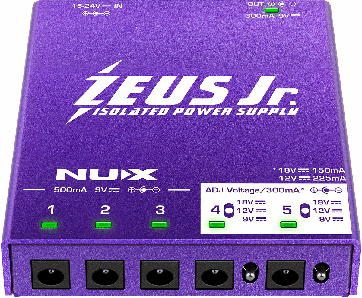 BOITIER D'ALIMENTATION POUR 6 PEDALES D'EFFET NUX ZEUS-JUNIOR