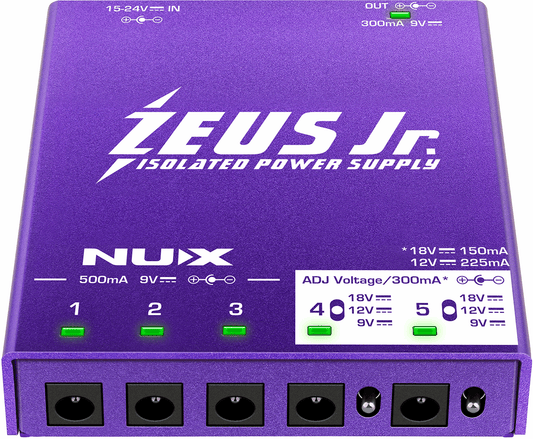 BOITIER D'ALIMENTATION POUR 6 PEDALES D'EFFET NUX ZEUS-JUNIOR