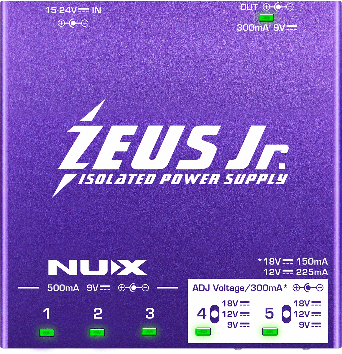 BOITIER D'ALIMENTATION POUR 6 PEDALES D'EFFET NUX ZEUS-JUNIOR