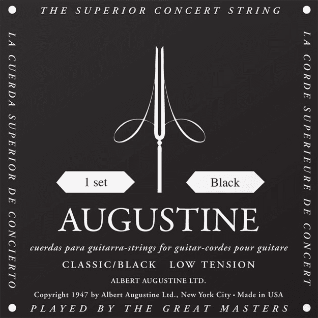 Jeu de cordes guitare classique AUGUSTINE Classic Noir – Tirant Faible