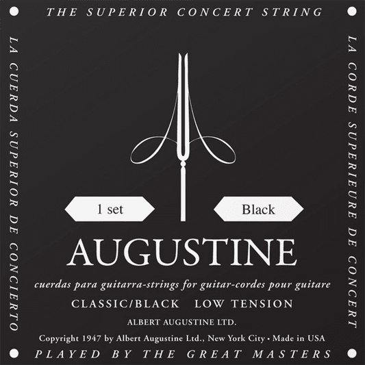 Jeu de cordes guitare classique AUGUSTINE Classic Noir – Tirant Faible