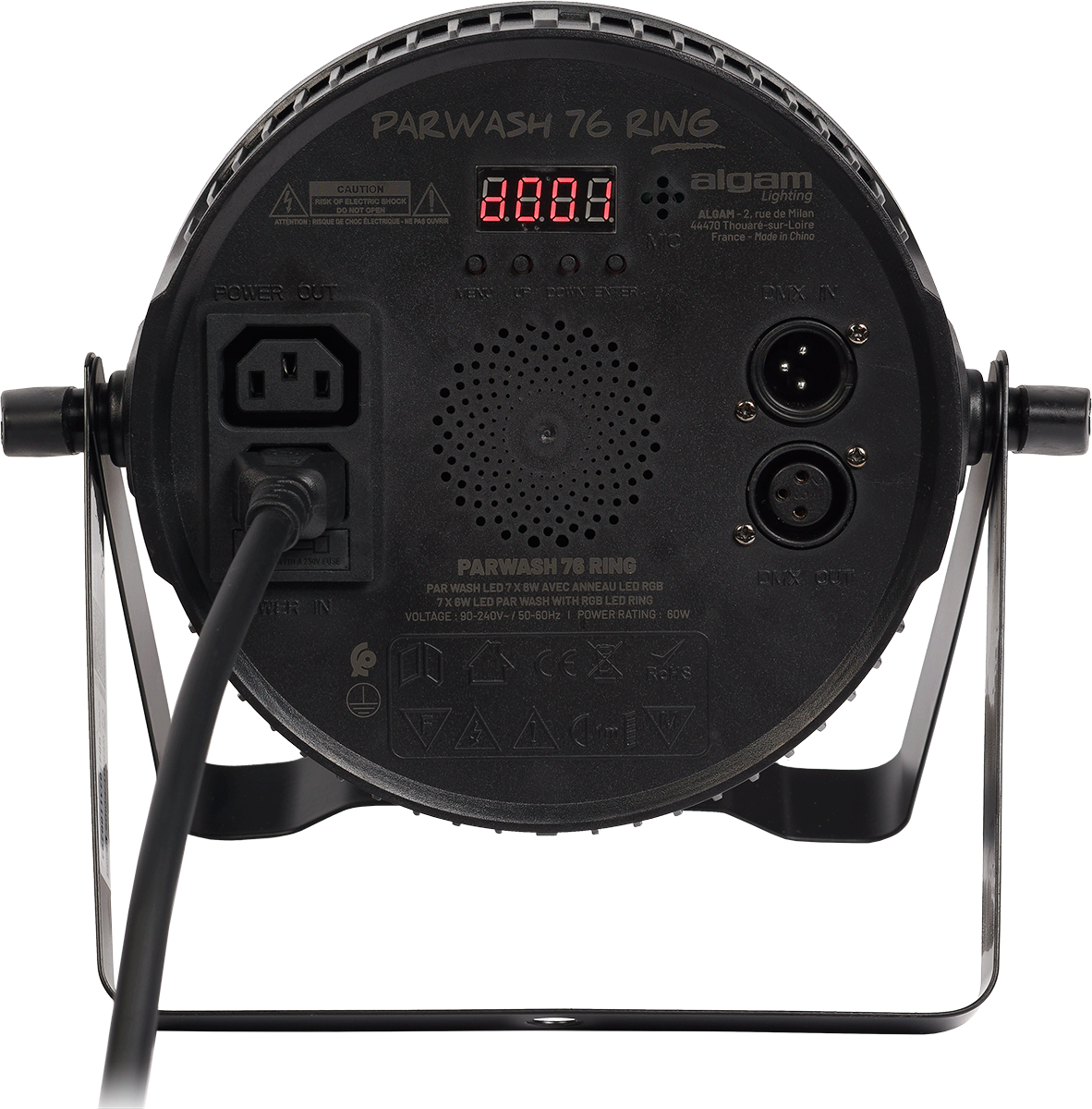 Wash – Projecteur PAR LED 7 x 6 W + Anneau LED RVB ALGAM LIGHTING PARWASH76-RING