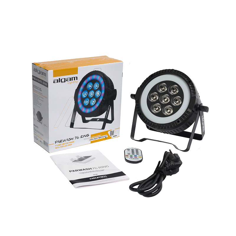 Wash – Projecteur PAR LED 7 x 6 W + Anneau LED RVB ALGAM LIGHTING PARWASH76-RING