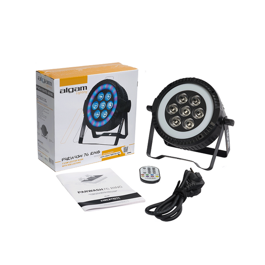 Wash – Projecteur PAR LED 7 x 6 W + Anneau LED RVB ALGAM LIGHTING PARWASH76-RING