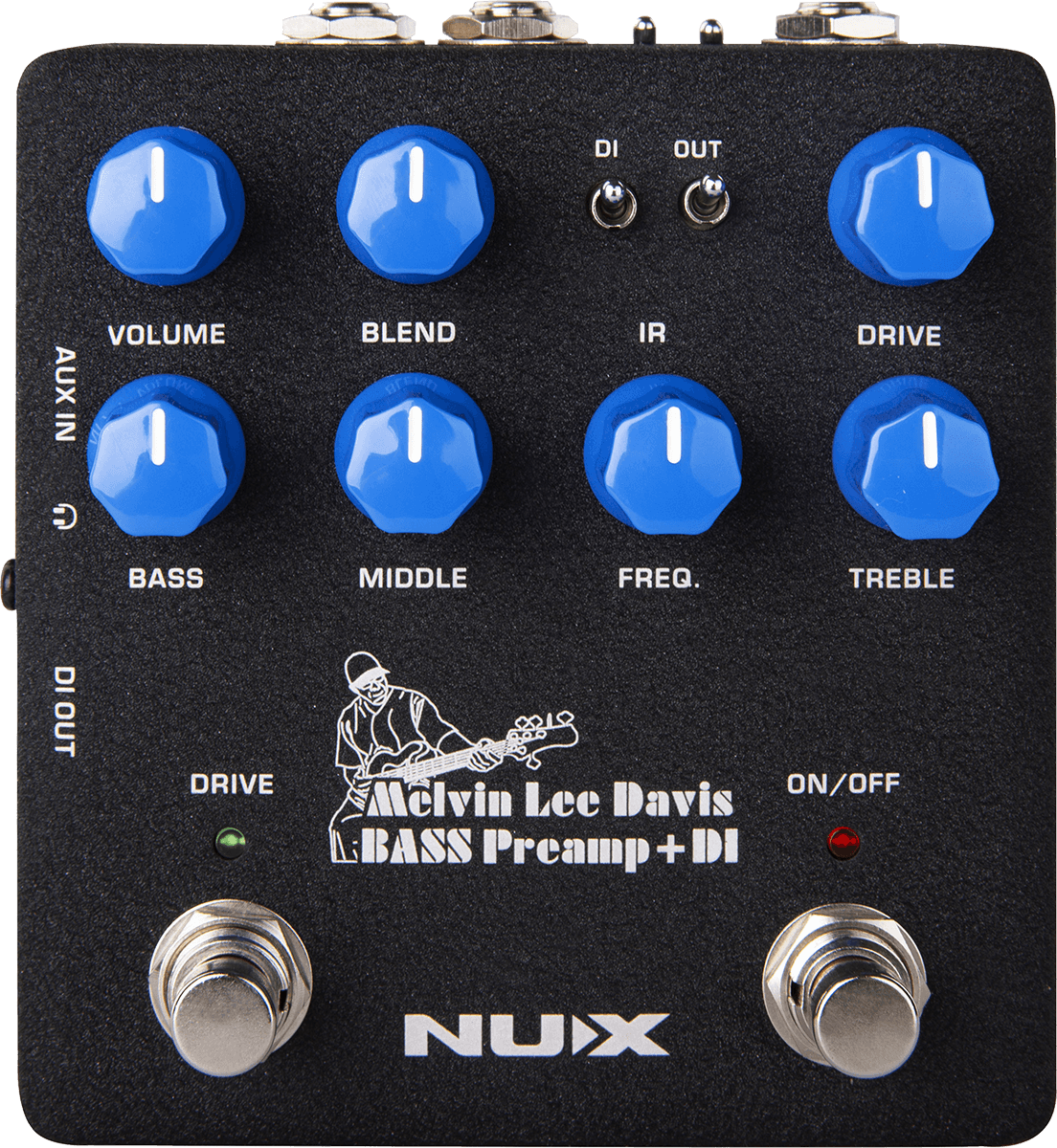 PEDALE Préampli basse à modélisation, sortie DI NUX BASSPREAMP
