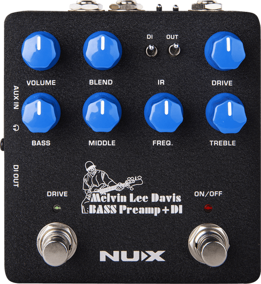 PEDALE Préampli basse à modélisation, sortie DI NUX BASSPREAMP