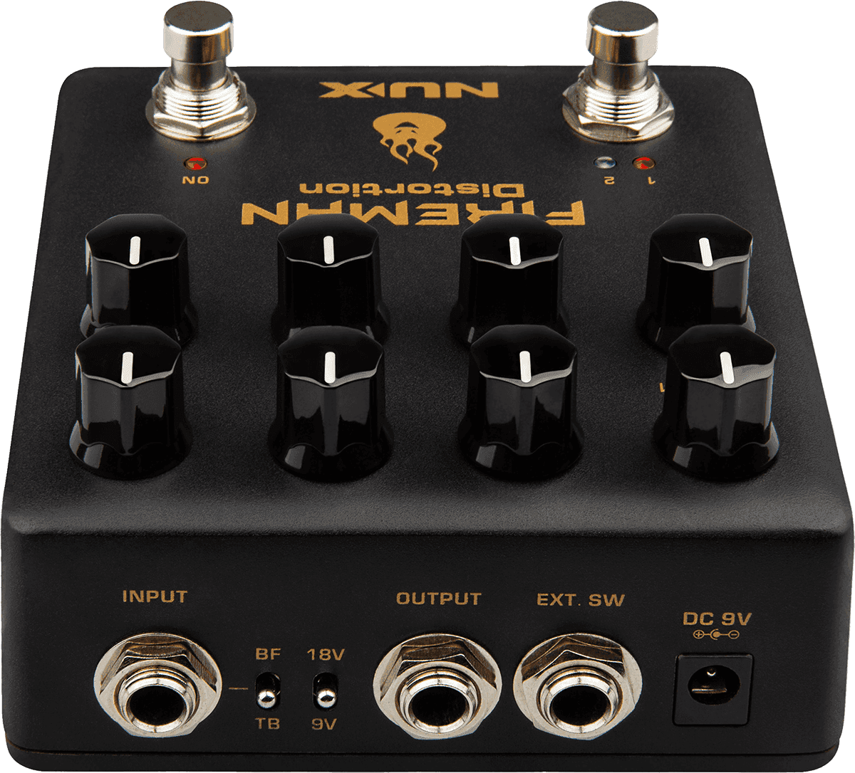 PEDALE DE DISTORTION TYPE BROWN SOUND MODERNE 2 CANAUX NUX FIREMAN