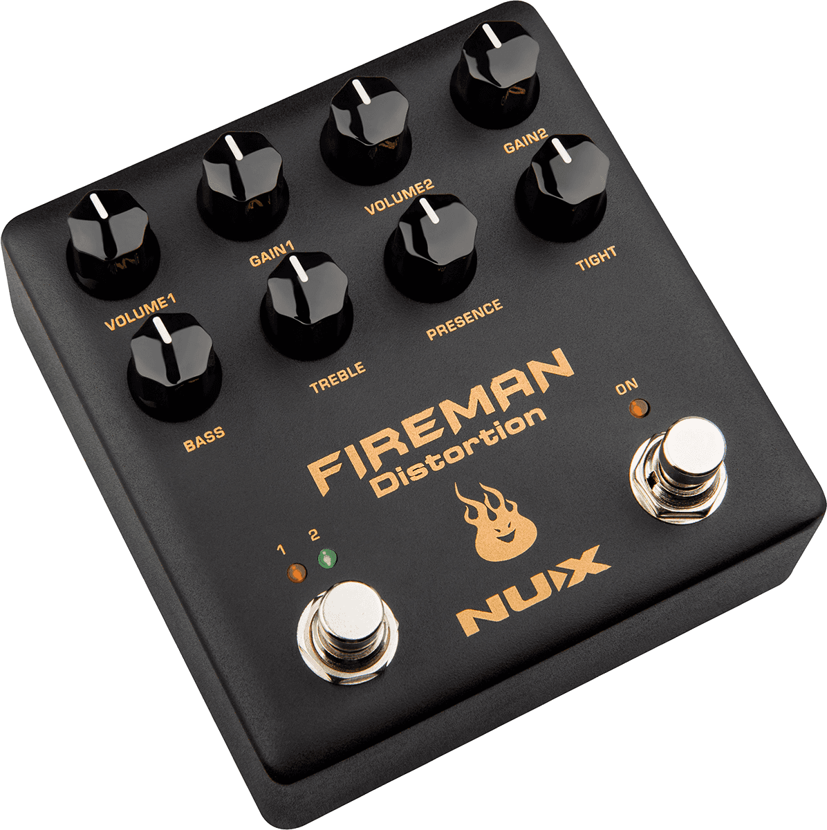 PEDALE DE DISTORTION TYPE BROWN SOUND MODERNE 2 CANAUX NUX FIREMAN