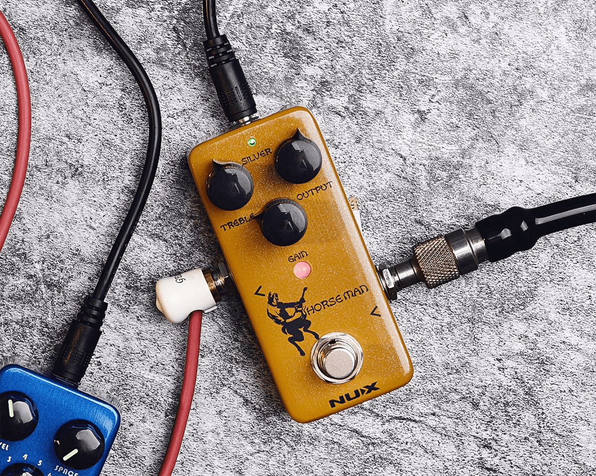 PEDALE OVERDRIVE NOD-1 type K GOLD/SILVER NUX HORSEMAN-OD