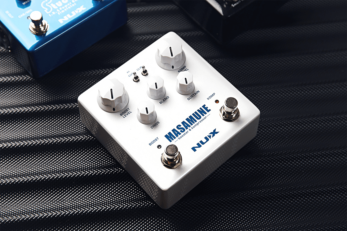 PEDALE BOOSTER ET COMPRESSEUR GUITARE A ROUTAGE INTERNE NUX MASAMUNE