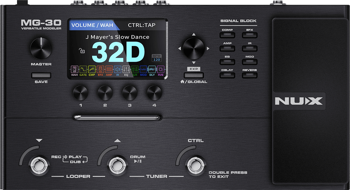 MULTI-EFFETS GUITARE ECRAN LCD 4" NUX MG30