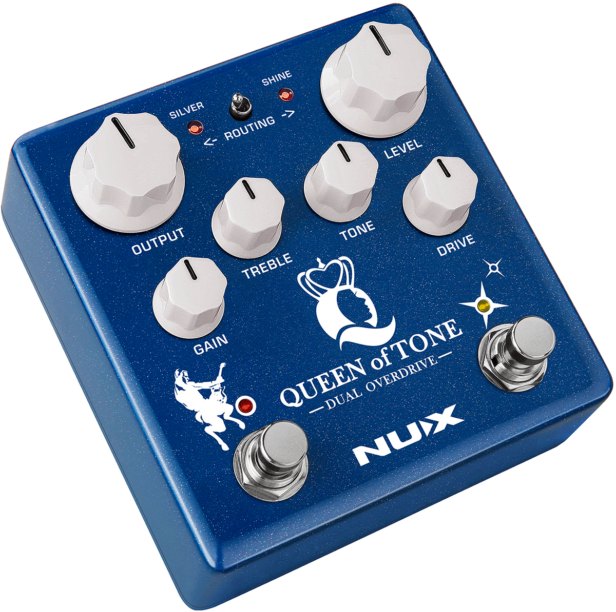 PEDALE OVERDRIVE DOUBLE HM/BB A ROUTAGE INTERNE NUX QUEENOFTONE-OD