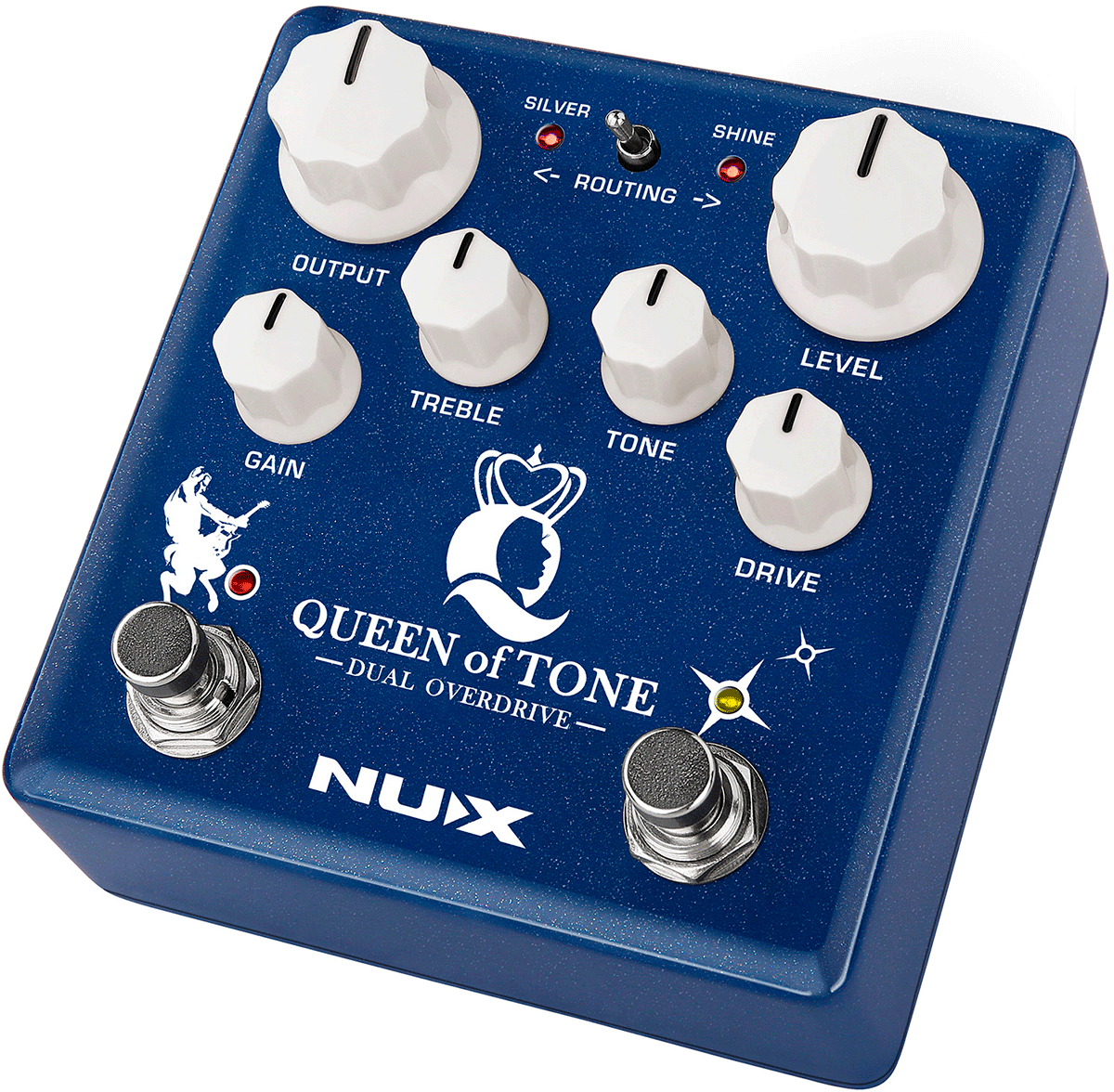 PEDALE OVERDRIVE DOUBLE HM/BB A ROUTAGE INTERNE NUX QUEENOFTONE-OD