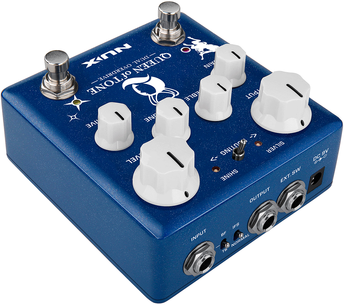 PEDALE OVERDRIVE DOUBLE HM/BB A ROUTAGE INTERNE NUX QUEENOFTONE-OD