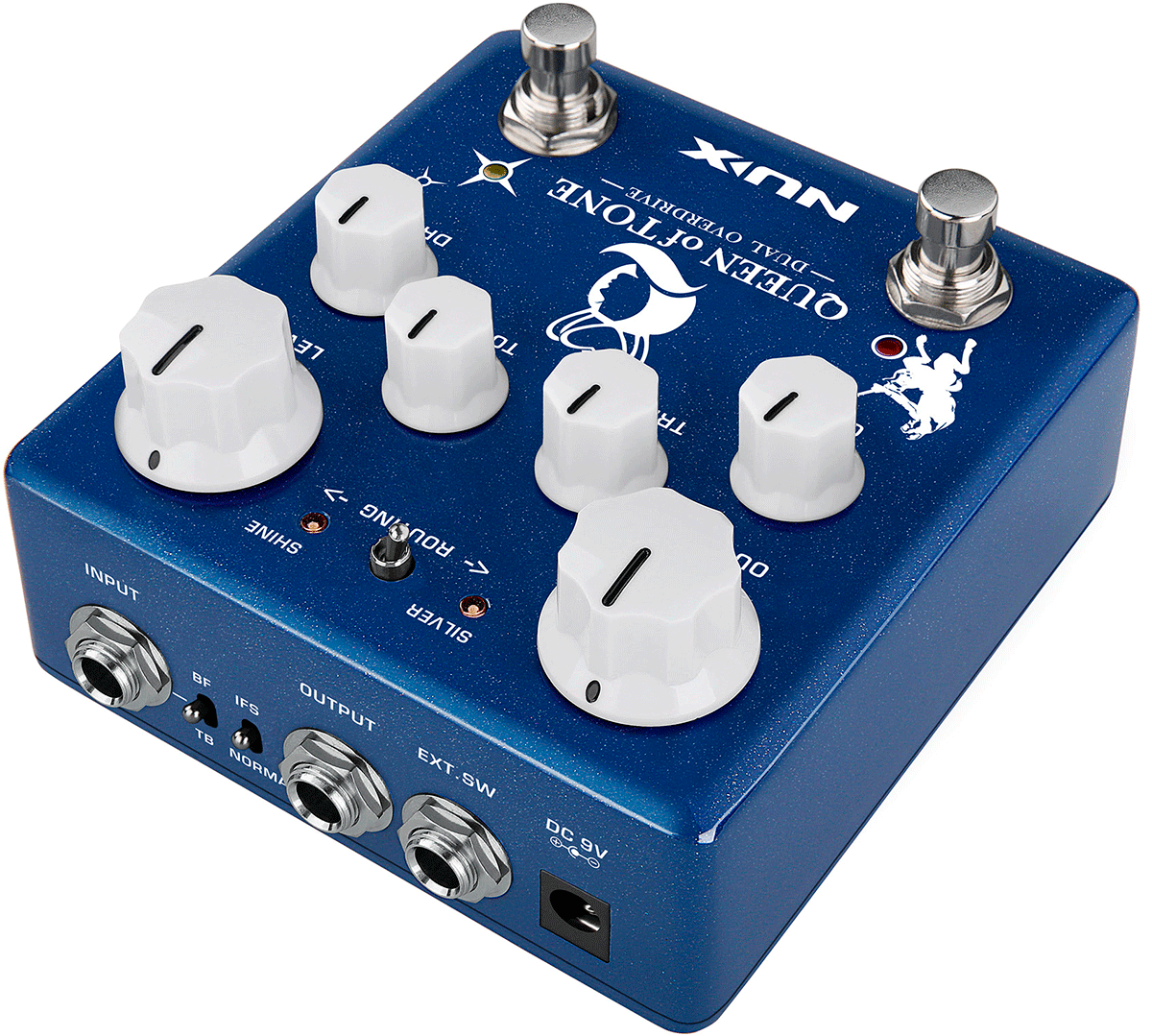 PEDALE OVERDRIVE DOUBLE HM/BB A ROUTAGE INTERNE NUX QUEENOFTONE-OD