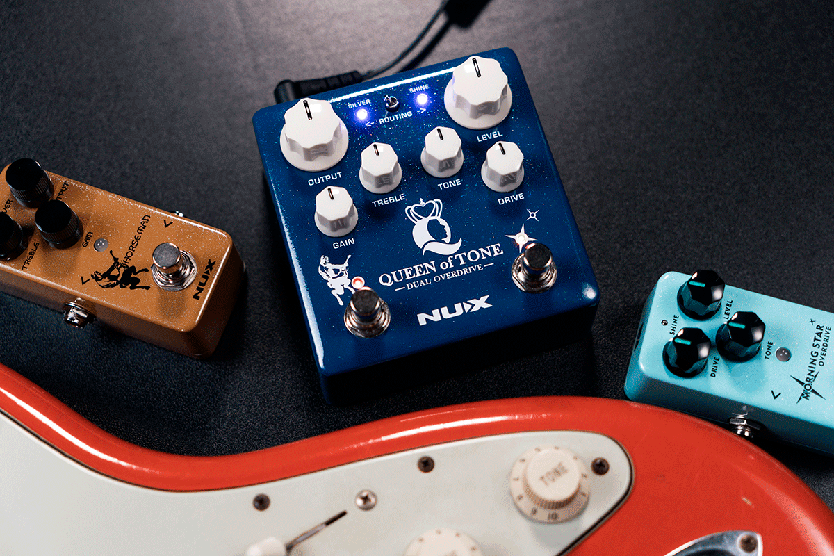 PEDALE OVERDRIVE DOUBLE HM/BB A ROUTAGE INTERNE NUX QUEENOFTONE-OD