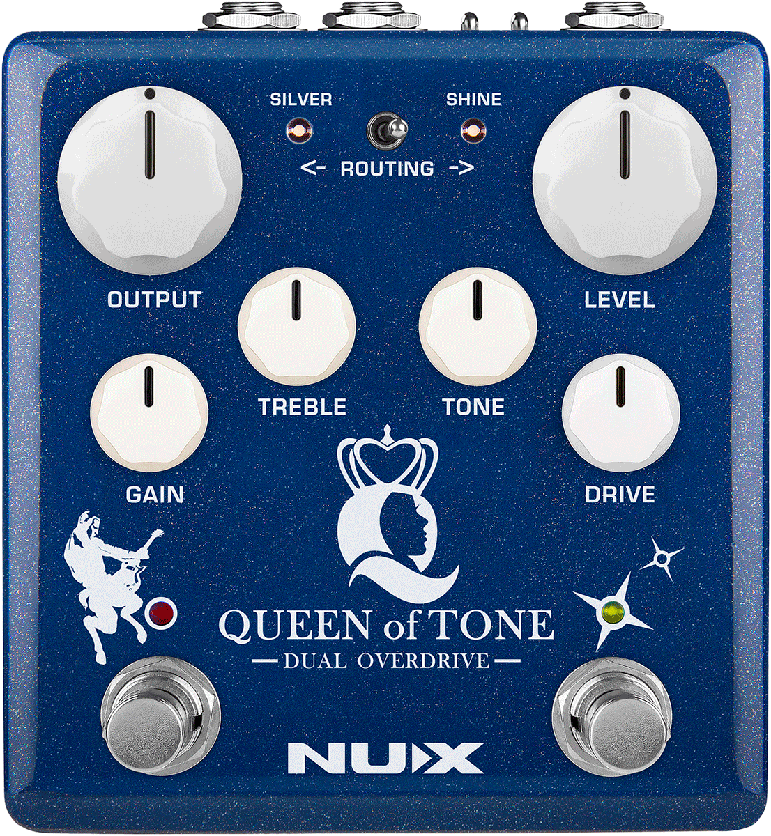PEDALE OVERDRIVE DOUBLE HM/BB A ROUTAGE INTERNE NUX QUEENOFTONE-OD
