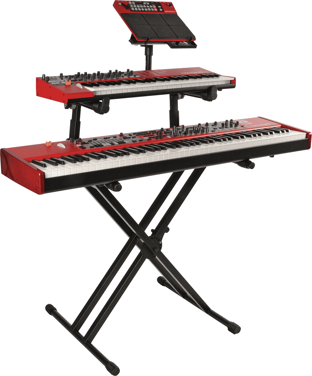 QUIK LOK QL742 – Stand clavier Pro 2 niveaux Noir H680 à 990 mm