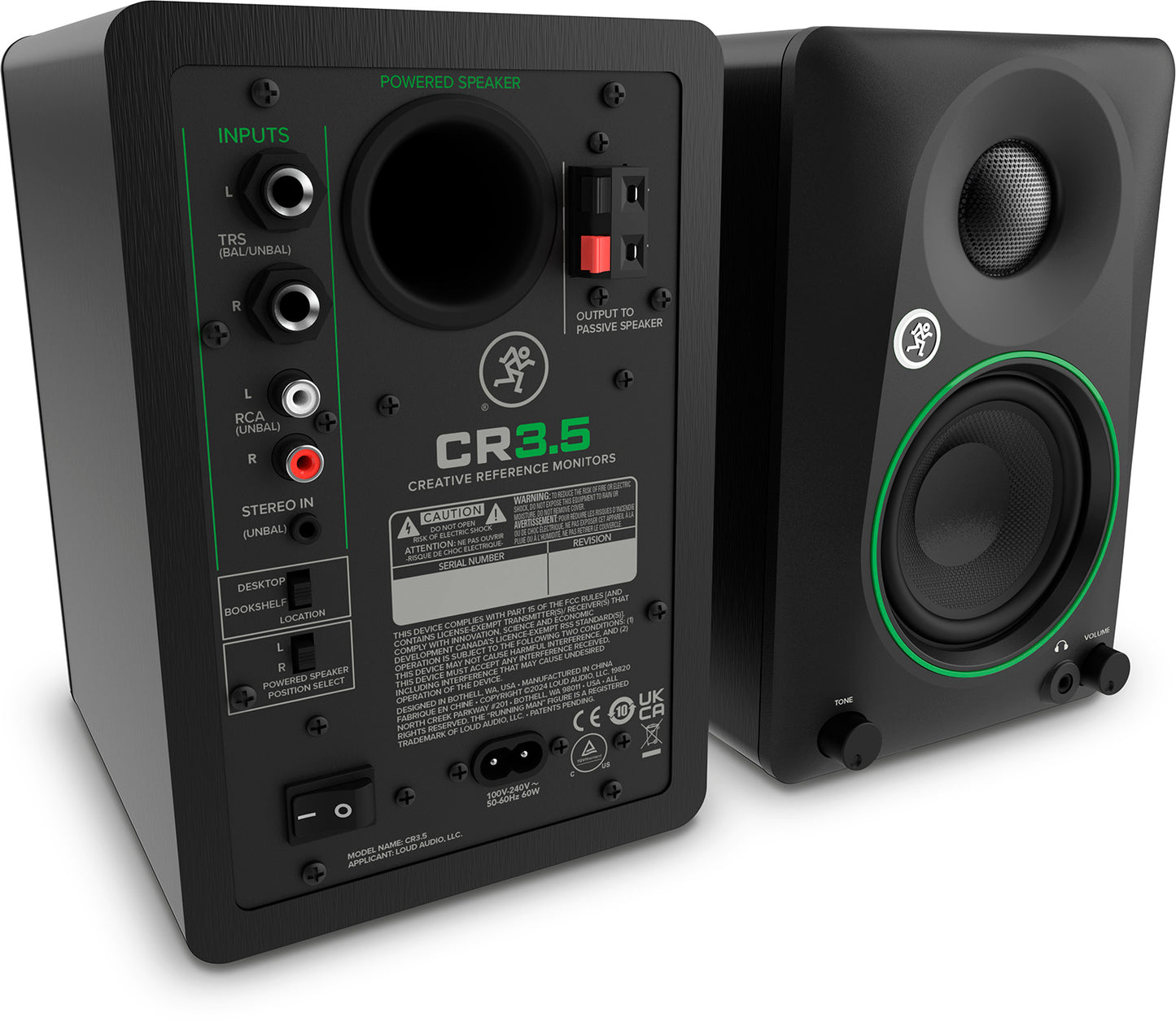 MACKIE CR3.5 – Enceintes de monitoring actives 3,5" avec contrôle de tonalité (La paire)
