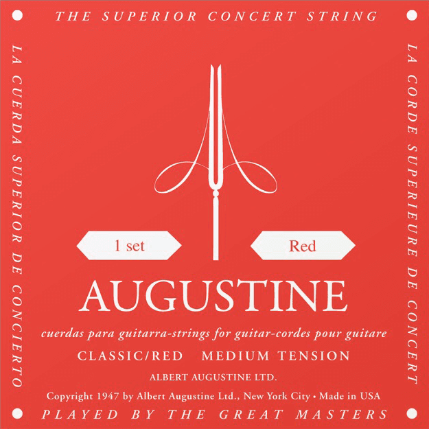 Jeu de cordes guitare classique AUGUSTINE Classic Rouge – Tirant Normal