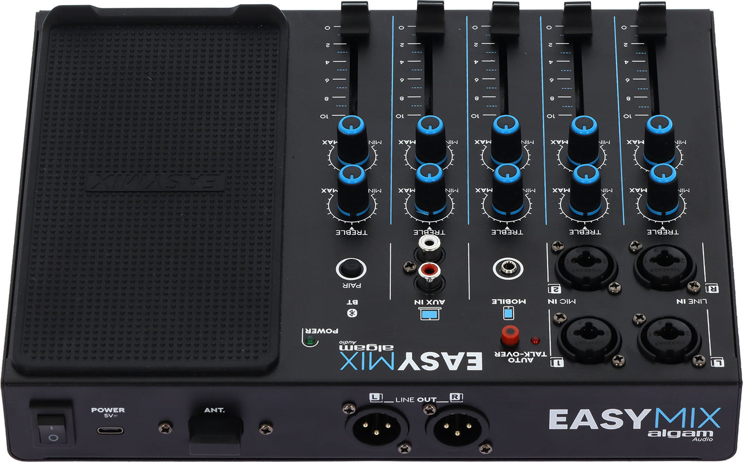 ALGAM AUDIO EasyMix – Console de mixage 5 canaux avec Bluetooth et fonction Talkover