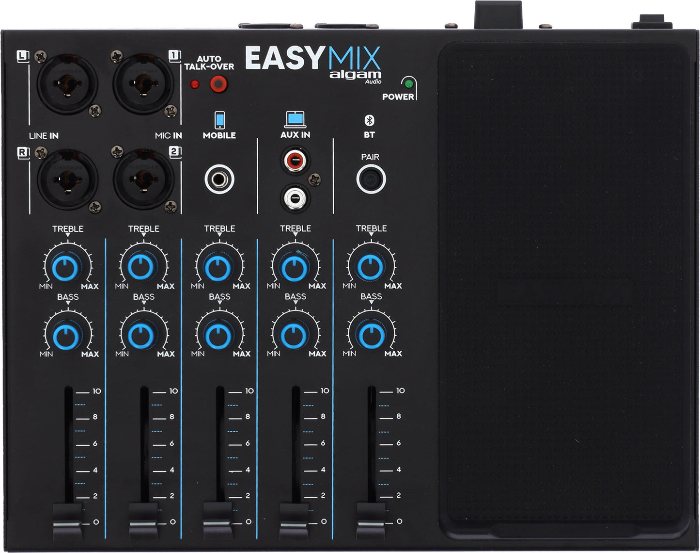 ALGAM AUDIO EasyMix – Console de mixage 5 canaux avec Bluetooth et fonction Talkover