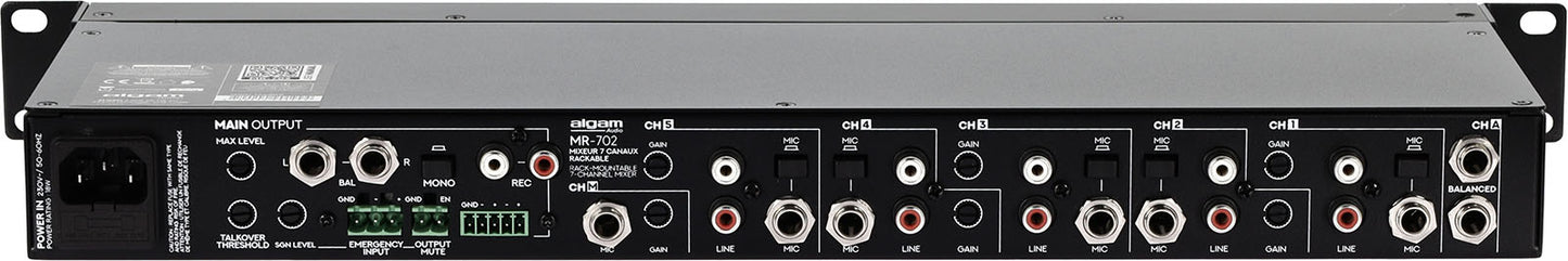 ALGAM AUDIO MR-702 – Mixeur rackable 7 canaux 1U