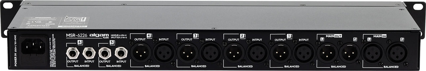 ALGAM AUDIO MSR-6226 – Mixeur 6-en-2 / Splitter 2-en-6 rackable