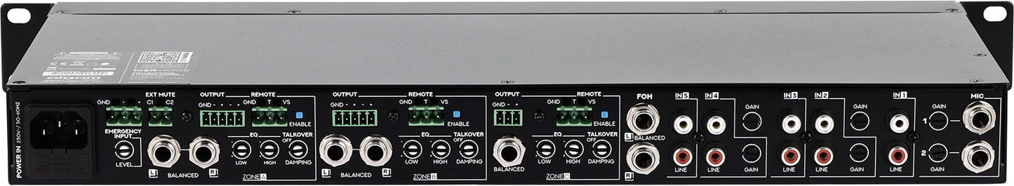 ALGAM AUDIO MZR 1005 – Mixeur zoneur rackable 5 entrées stéréo / 2 + 1 zones