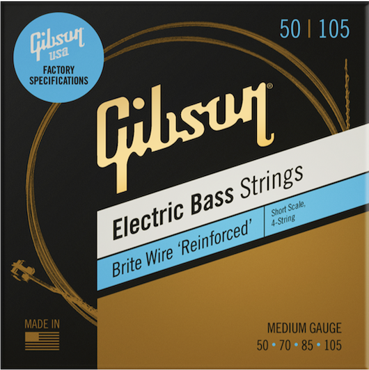 Jeu de Cordes Basse Short Scale – Gibson Brite Wire Electric Bass Roundwound Medium 50-70-85-105 SSM - SOLDES