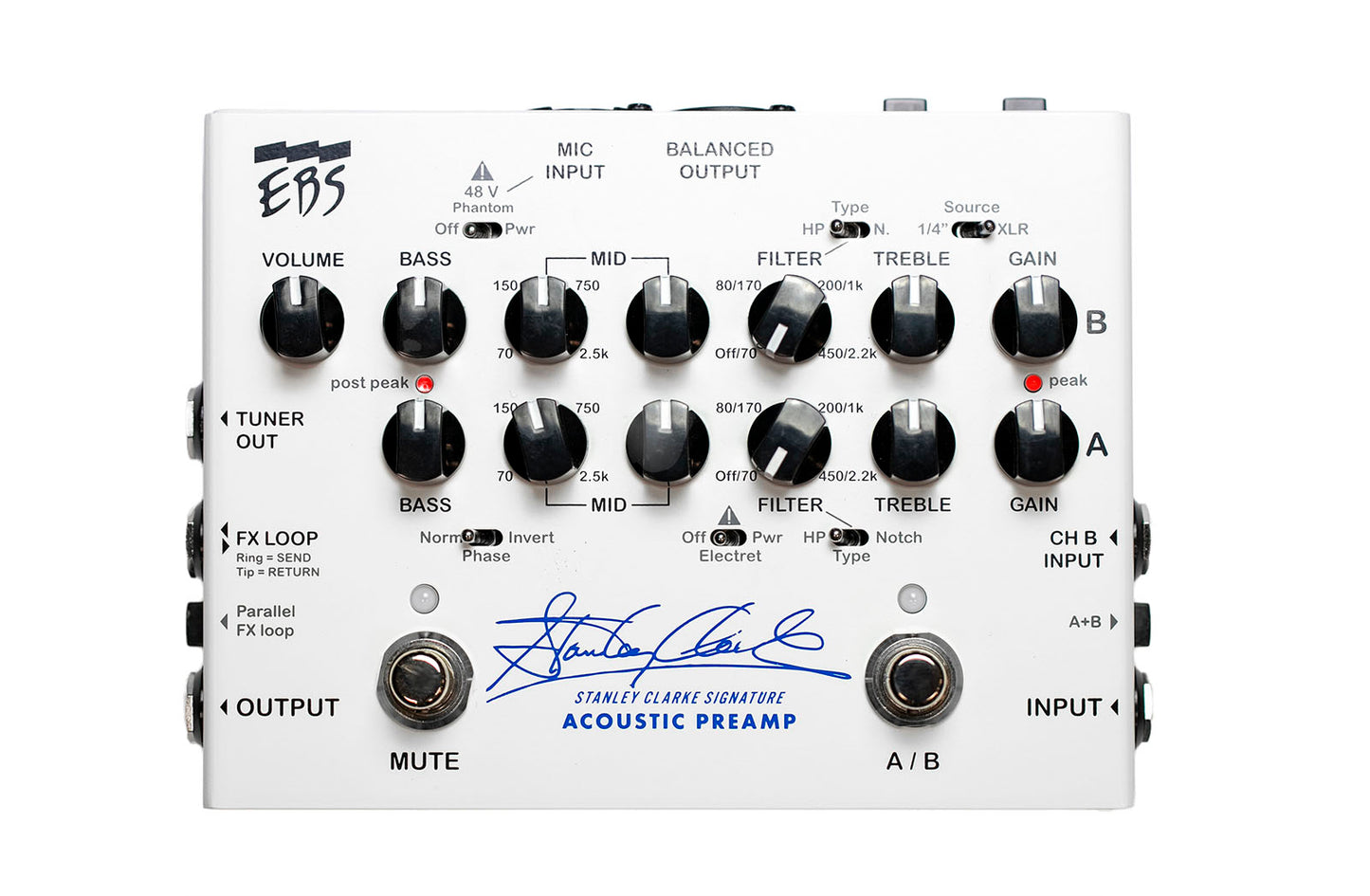 Préampli Acoustique 2 Canaux – EBS Stanley Clarke Preamp (STANLEY-PREAMP)