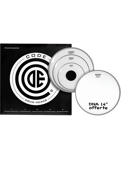 Pack Peaux de Tom Batterie Transparentes Fusion LAW – 10" 12" 14" + 14" offerte CODE DRUMHEADS TPLAWCLRF - SOLDES