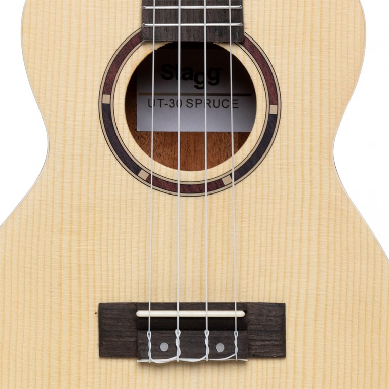 Ukulélé ténor traditionnel avec table en épicéa et housse en nylon noir STAGG UT-30 SPRUCE