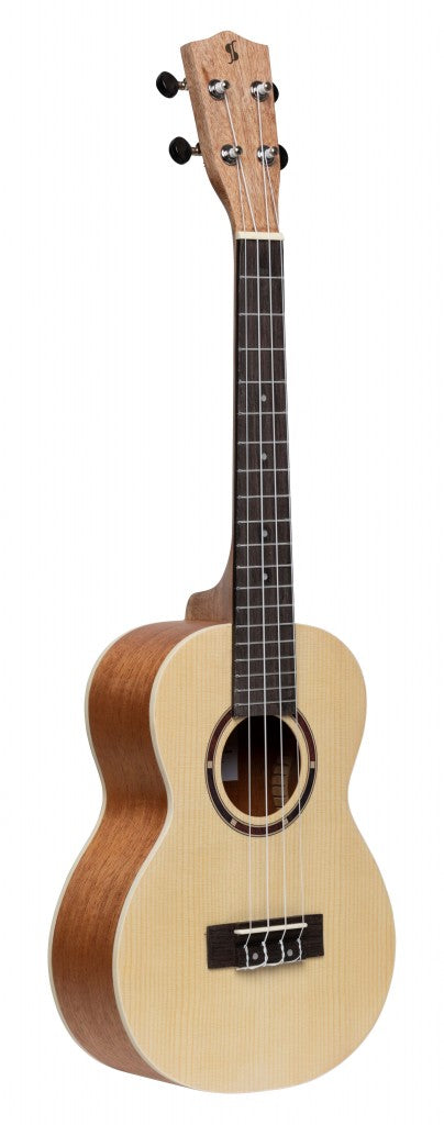 Ukulélé ténor traditionnel avec table en épicéa et housse en nylon noir STAGG UT-30 SPRUCE