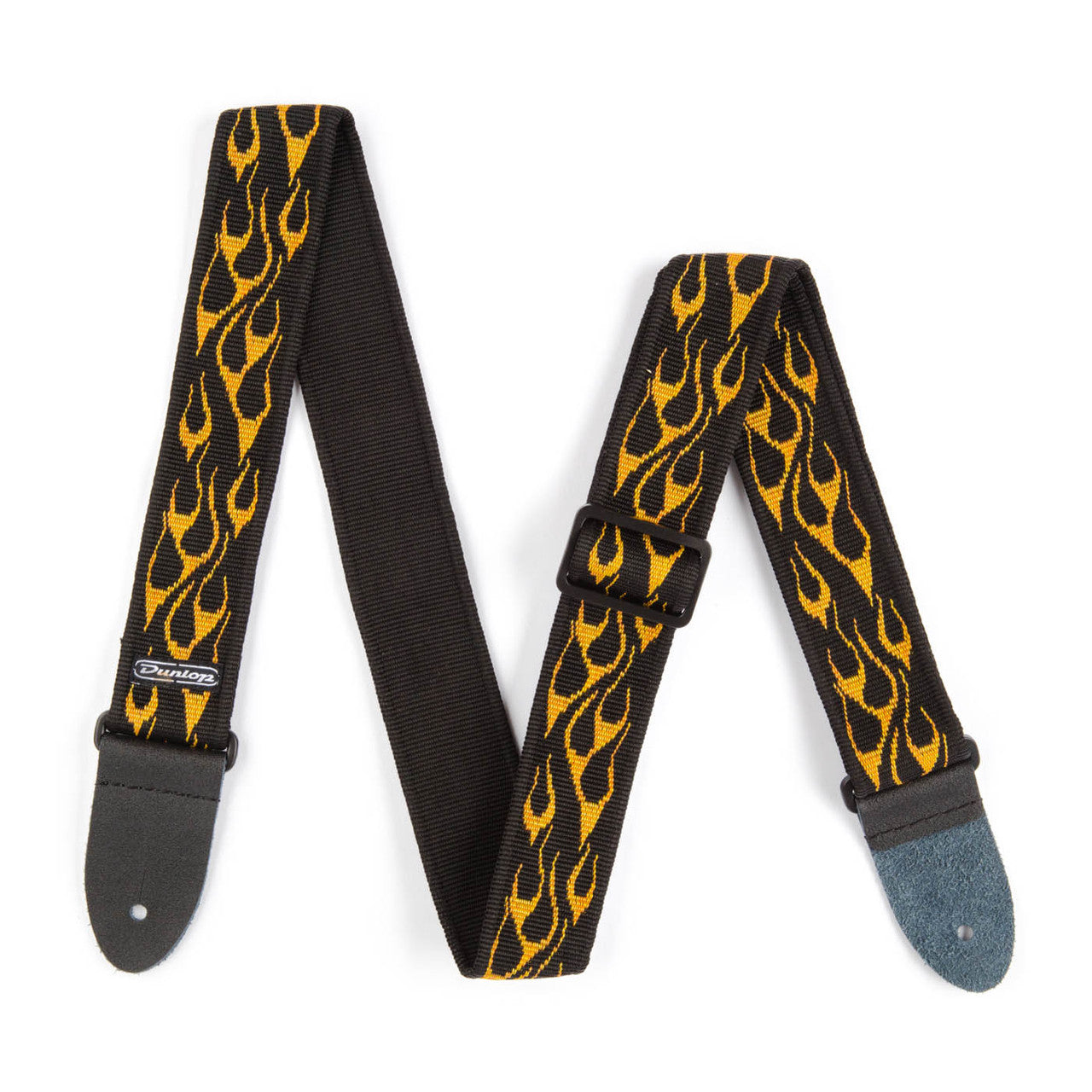 Courroie guitare DUNLOP Standard Flammé jaune D38-11OY
