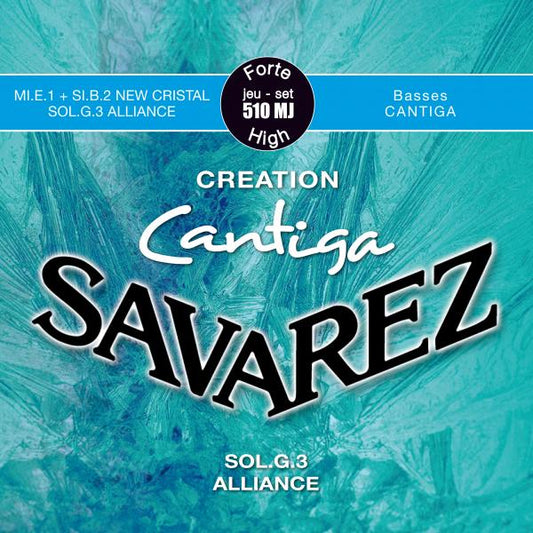 Jeu de cordes guitare classique savarez 510mj creation cantiga bleu fort