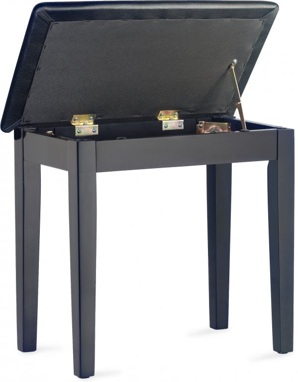 BANQUETTE DE PIANO NOIRE MATE AVEC COMPARTIMENT À PARTITIONS STAGG PBF23 BKM SBK