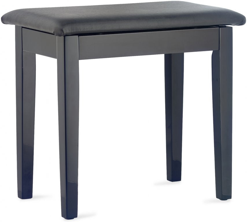 BANQUETTE DE PIANO NOIRE BRILLANTE AVEC COMPARTIMENT À PARTITIONS STAGG PBF23 BKP SBK