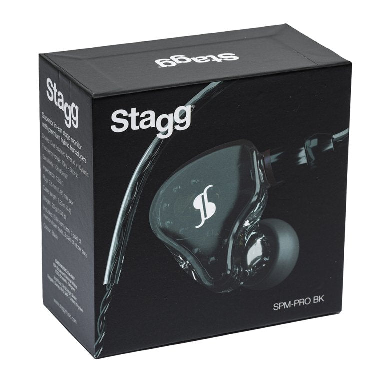 MONITEURS DE SCÈNE INTRA-AURICULAIRES À TRANSDUCTEURS HYBRIDES PREMIUM SPM-PRO-BK
